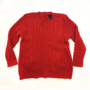 J. Crew Red Fisherman Sweater Size Small